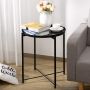 Round metal table Loft style - black