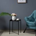 Round metal table Loft style - black