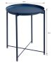 Round metal table Loft style - dark blue