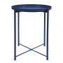 Round metal table Loft style - dark blue