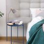 Round metal table Loft style - dark blue