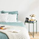 Round metal table Loft style - khaki