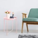 Round metal table Loft style - pink