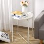 Round metal table Loft style - white