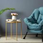 Round metal table Loft style - yellow