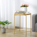 Round metal table Loft style - yellow