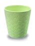 Round pot made of unglazed ceramics - green - BASIC collection