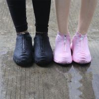 Rubber waterproof shoe covers with zipper size "40-44" - black