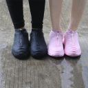Rubber waterproof shoe covers with zipper size "43-48" - black