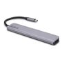 SAVIO AK-47 MULTIFUNCTIONAL USB Type C 7IN1 HUB HDMI, SD & TF CARD, USB 3.0, USB 3.0 Type C  Grey