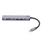 SAVIO AK-47 MULTIFUNCTIONAL USB Type C 7IN1 HUB HDMI, SD & TF CARD, USB 3.0, USB 3.0 Type C  Grey