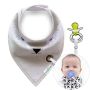 Scarf / bib with a pacifier hanger - cream