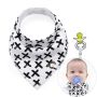 Scarf / bib with a pacifier hanger - cross