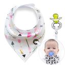 Scarf / bib with a pacifier hanger - cupid