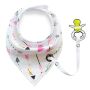 Scarf / bib with a pacifier hanger - cupid's arrow