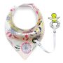 Scarf / bib with a pacifier hanger - dream catcher