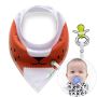 Scarf / bib with a pacifier hanger - red