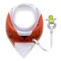 Scarf / bib with a pacifier hanger - red