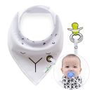 Scarf / bib with a pacifier hanger - white III