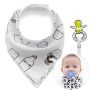 Scarf / bib with a pacifier hanger - white MILK