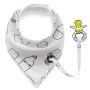 Scarf / bib with a pacifier hanger - white MILK