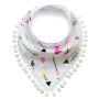 Scarf with pompoms for a child - cupid's arrow