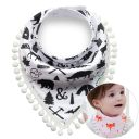 Scarf with pompoms for children - forest animals