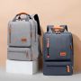 School backpack, student - light gray
