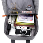 School backpack, student - light gray