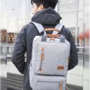 School backpack, student - light gray