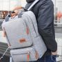 School backpack, student - light gray