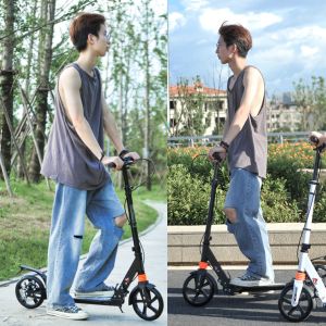 Scooter folding children and youth large wheels - black