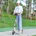 Scooter folding children and youth large wheels - white