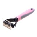 Scraper dog trimmer for tangles removes dead blue hair - pink