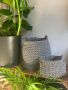 Set of 2in1 braided drawstring baskets - graphite