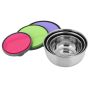 Set of 3 bowls with lids (stainless steel)