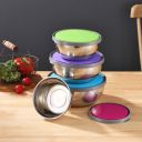 Set of 3 bowls with lids (stainless steel)