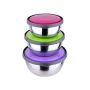 Set of 3 bowls with lids (stainless steel)