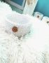 Set of 3in1 braided drawstring baskets - white