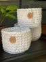 Set of 3in1 braided drawstring baskets - white