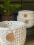 Set of 3in1 braided drawstring baskets - white