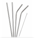 Set of 4 + 1 stainless steel straws, with a brush