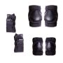 Set of children's protectors for roller skates, skateboard, bicycle, roller skates, scooter (6 pcs) - black, size M