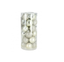 Set of Christmas balls 3cm (24 pieces) - silver/white