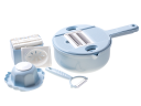 Set of graters with bowl and strainer - 5 blades, chopper, slicer, egg separator