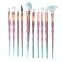Set of makeup brushes 20 pcs-turquoise green
