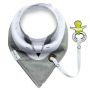 Shawl / bib with a pacifier hanger - gray