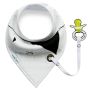 Shawl / bib with a pacifier hanger - white