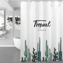 Shower curtain (width 180 cm x height 200 cm) — cactus pattern