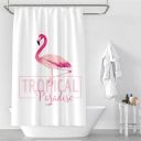 Shower curtain (width 180 cm x height 200 cm) — flamingo